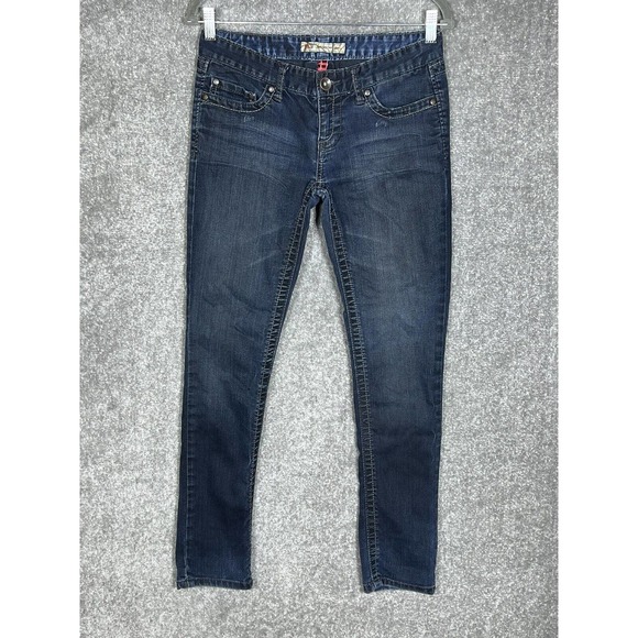 BKE Denim Denim - BKE Madison Skinny Stretch Jeans Womens Size‎ 28 Blue Denim Embellished Pockets